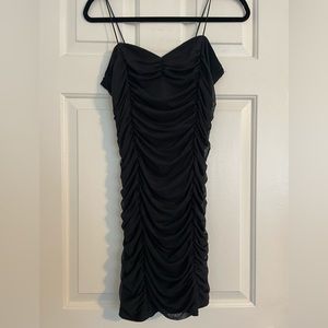 NWOT Sweetheart mesh ruched mini dress